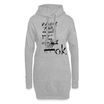Do not stop - Hoodie-Kleid - Grau meliert - Vorne
