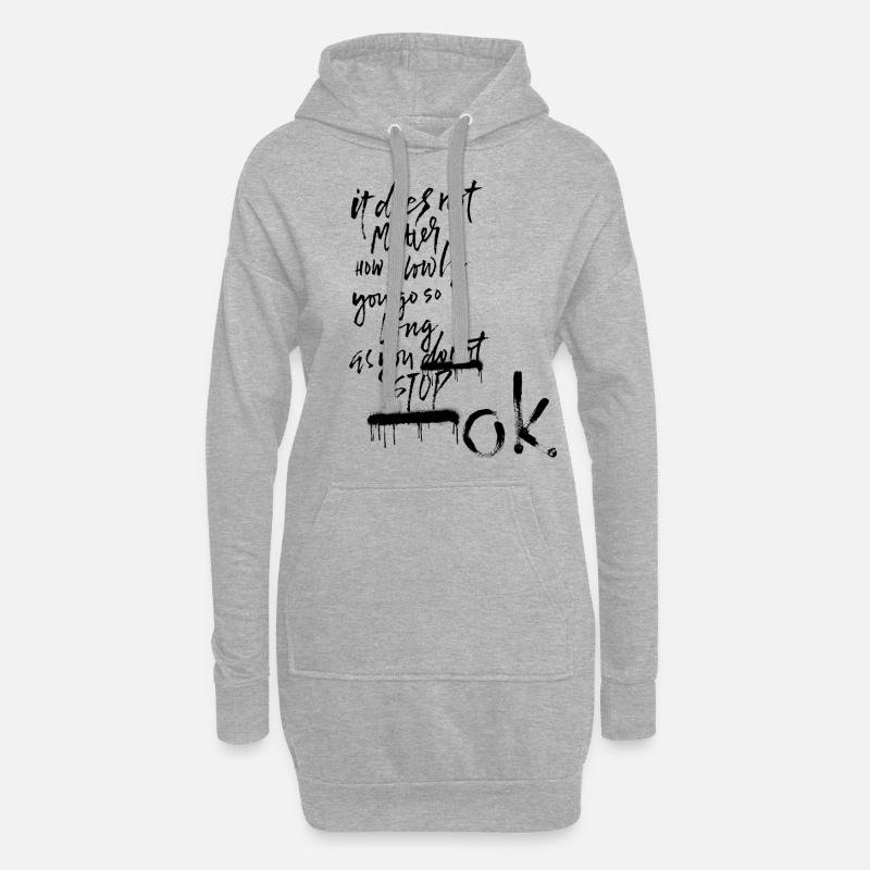 Do not stop - Hoodie-Kleid - Grau meliert