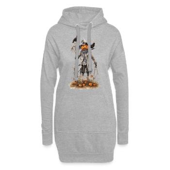 Magische Halloween Vogelscheuche Kürbis Ästhetik - Hoodie-Kleid - Grau meliert - Vorne