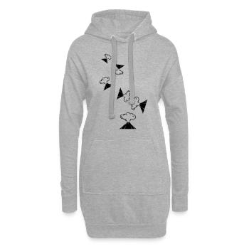 Icône de volcan - Sweat-shirt à capuche long Femme - gris chiné - Devant