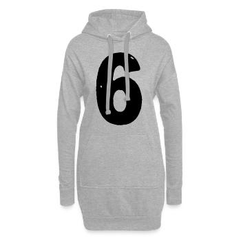 Maillot 6 numéros - Sweat-shirt à capuche long Femme - gris chiné - Devant