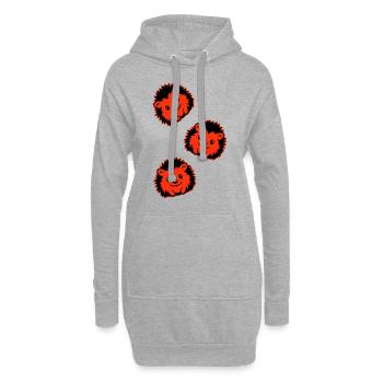 Hérisson Bande Dessinée Mignon - Sweat-shirt à capuche long Femme - gris chiné - Devant