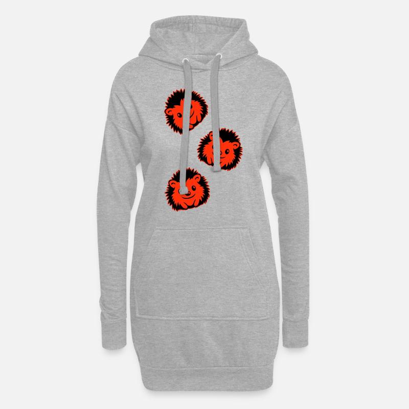 Igel Comic Niedlich - Hoodie-Kleid - Grau meliert