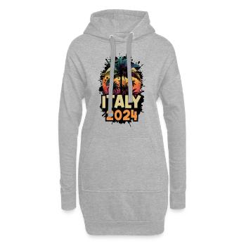 Italie 2024 Vacances Dire - Sweat-shirt à capuche long Femme - gris chiné - Devant