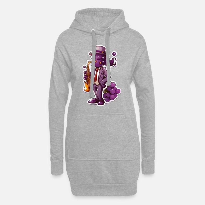 Trauben-Marmelade - Hoodie-Kleid - Grau meliert