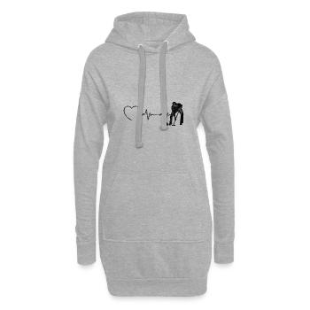 Curling sur glace Curling Heartbeat - Sweat-shirt à capuche long Femme - gris chiné - Devant