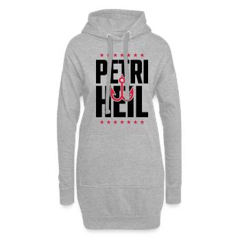 Petri Heil pêche pêche - Sweat-shirt à capuche long Femme - gris chiné - Devant