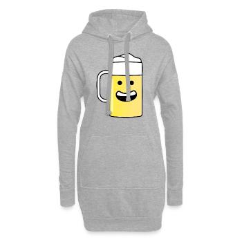Fröhliches Bier - Hoodie-Kleid - Grau meliert - Vorne