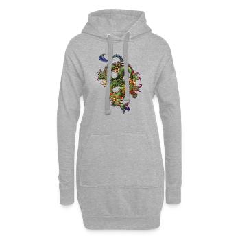DRAGON BY cs - Sweat-shirt à capuche long Femme - gris chiné - Devant
