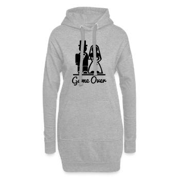 T-Shirt Spiel vorbei. Ich bin verheiratet. - Hoodie-Kleid - Grau meliert - Vorne