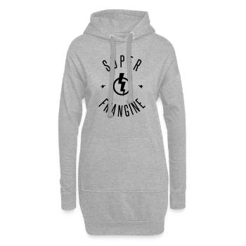 SUPER FRANGINE - Sweat-shirt à capuche long Femme - gris chiné - Devant