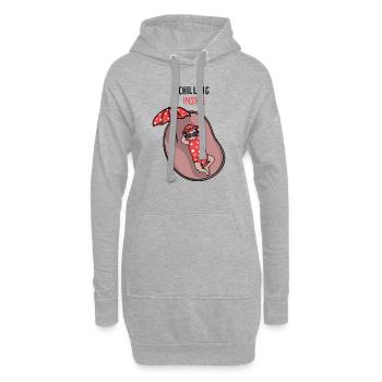Grossesse - Sweat-shirt à capuche long Femme - gris chiné - Devant