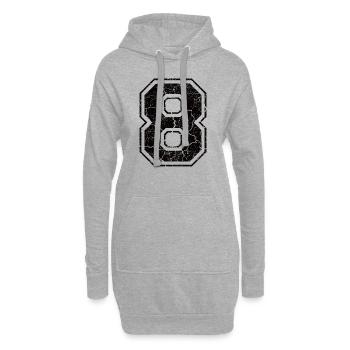8_eight_acht_black_schwarz (de) - Hoodie-Kleid - Grau meliert - Vorne