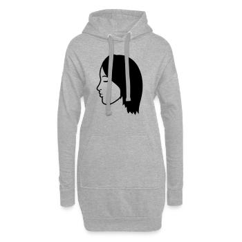 kopf gesicht weiblich frau girl maedchen huebsch s - Hoodie-Kleid - Grau meliert - Vorne