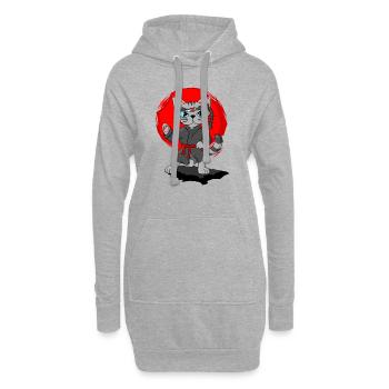 Karaté Blacksuit Cadeau pour les enfants - Sweat-shirt à capuche long Femme - gris chiné - Devant