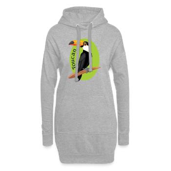 Toucan - Sweat-shirt à capuche long Femme - gris chiné - Devant
