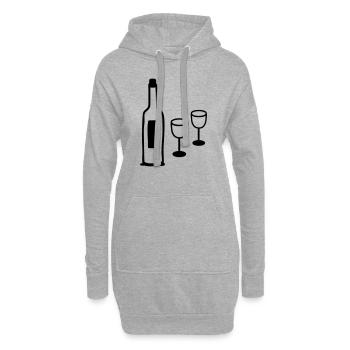 Wein & Weinglaeser - Hoodie-Kleid - Grau meliert - Vorne