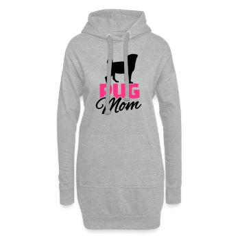 Mops - Hoodie-Kleid - Grau meliert - Vorne