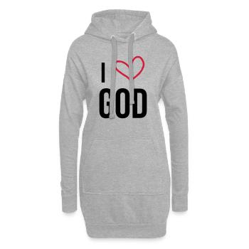 Christlich / Christ / Katholisch / Religion - Hoodie-Kleid - Grau meliert - Vorne