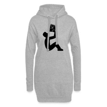poison huile d'alcool bu Essence Diesel carburant - Sweat-shirt à capuche long Femme - gris chiné - Devant