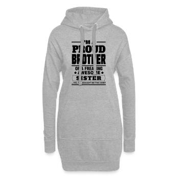 I'm A Proud Brother Of A Freaking Awesome Sister - Hoodie Dress - heather grey - Front