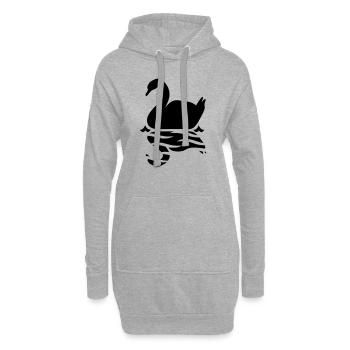 Schwan - Hoodie-Kleid - Grau meliert - Vorne