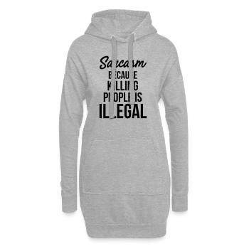 Sarcasm - Hoodie Dress - heather grey - Front