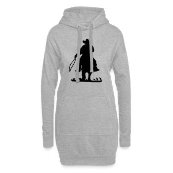 Cow-boy - Sweat-shirt à capuche long Femme - gris chiné - Devant