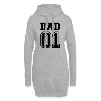 Père - Sweat-shirt à capuche long Femme - gris chiné - Devant