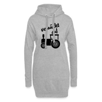 verrückt auf Traktor / Traktor - Hoodie-Kleid - Grau meliert - Vorne