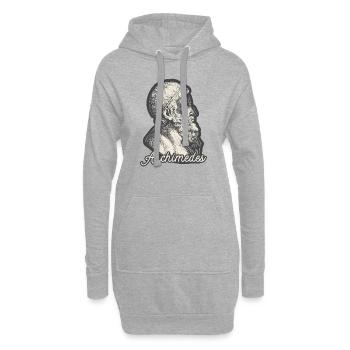 Archimedes - Sweat-shirt à capuche long Femme - gris chiné - Devant