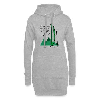 Wandernde Gurke (c) - Hoodie-Kleid - Grau meliert - Vorne
