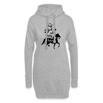 Pferde Liebe - Hoodie-Kleid - Grau meliert - Vorne