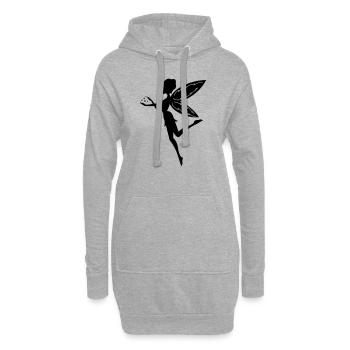 elfes - Sweat-shirt à capuche long Femme - gris chiné - Devant