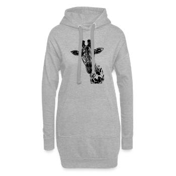 Girafe Vector Vintage - Sweat-shirt à capuche long Femme - gris chiné - Devant