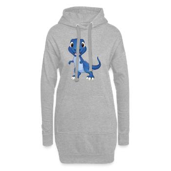 Dinosaure T-Rex - Sweat-shirt à capuche long Femme - gris chiné - Devant
