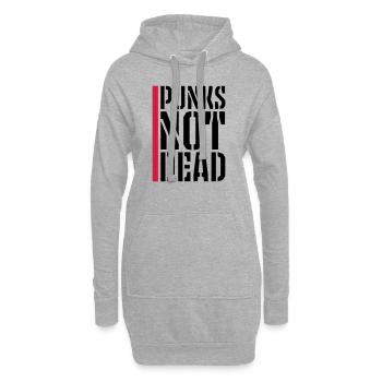 punks pas mort citation - Sweat-shirt à capuche long Femme - gris chiné - Devant