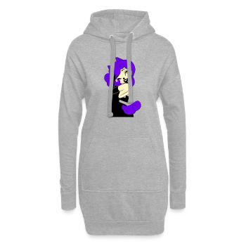 Femme Cosplay Gothique Metal Beaute Princesse 2022 - Sweat-shirt à capuche long Femme - gris chiné - Devant
