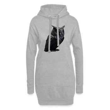 Eule II - Hoodie-Kleid - Grau meliert - Vorne