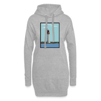 Phare de Grand Jardin - Saint-Malo - Sweat-shirt à capuche long Femme - gris chiné - Devant