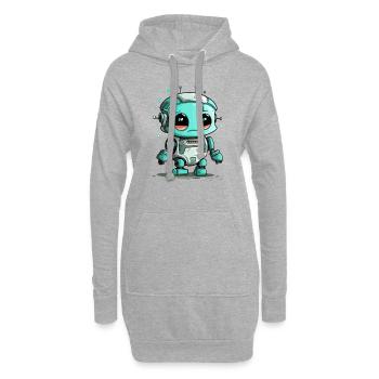 Tok le petit robot - Sweat-shirt à capuche long Femme - gris chiné - Devant