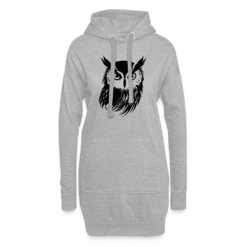 Eule Eulen Vogel Vögel - Hoodie-Kleid - Grau meliert - Vorne