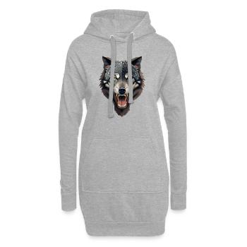 wolf - Hoodie Dress - heather grey - Front
