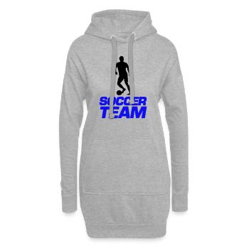 Équipe de football - Sweat-shirt à capuche long Femme - gris chiné - Devant