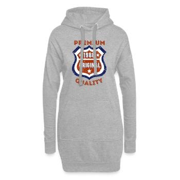 Qualité premium 1988 - Sweat-shirt à capuche long Femme - gris chiné - Devant