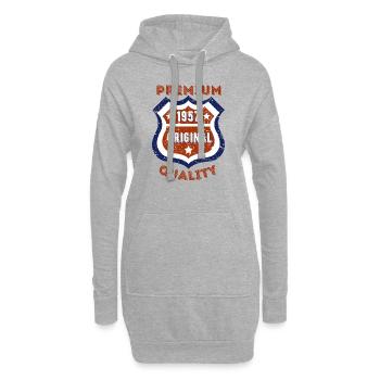 Qualité premium 1957 - Sweat-shirt à capuche long Femme - gris chiné - Devant