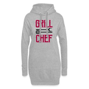 grill chef - Hoodie-Kleid - Grau meliert - Vorne