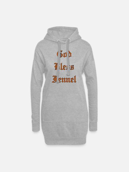 GodBlessFennel - Hoodie-Kleid - Grau meliert