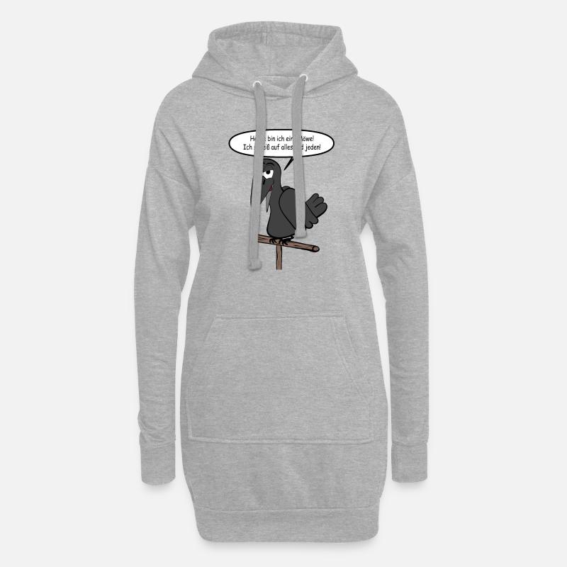 Heute bin ich eine Möwe - Hoodie-Kleid - Grau meliert
