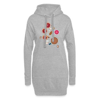 Hygge Herbst Gefühle Geschenk - Hoodie-Kleid - Grau meliert - Vorne